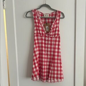 Frankie's Bikinis Red and White Checkered Dress